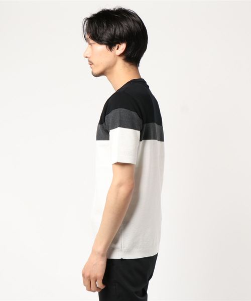 CRAFT STANDARD BOUTIQUE（クラフトスタンダードブティック）の「配色ニット編み地違いニットプルオーバー○（ニット/セーター・メンズ・ブラック/ネイビー・M/LL/L）」の3枚目の写真