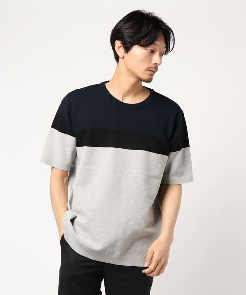 CRAFT STANDARD BOUTIQUE（クラフトスタンダードブティック）の「配色ニット編み地違いニットプルオーバー○（ニット/セーター・メンズ・ブラック/ネイビー・M/LL/L）」の6枚目の写真