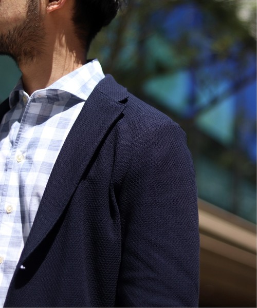 EDIFICE（エディフィス）の「タックステッチ イージー ジャケット（テーラードジャケット・メンズ・カーキ/ベージュ/ネイビー・MEDIUM/LARGE/SMALL）」の7枚目の写真