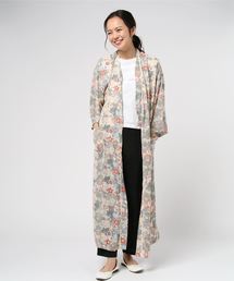 和柄シャツガウン/花柄/巾着付き
