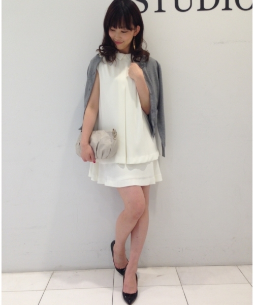 STUDIOUS（ステュディオス）の「STUDIOUS クルーネックカーデ（カーディガン/ボレロ・レディース・グリーン/ブルー/レッド/ホワイト/グレー・FREE）」の11枚目の写真