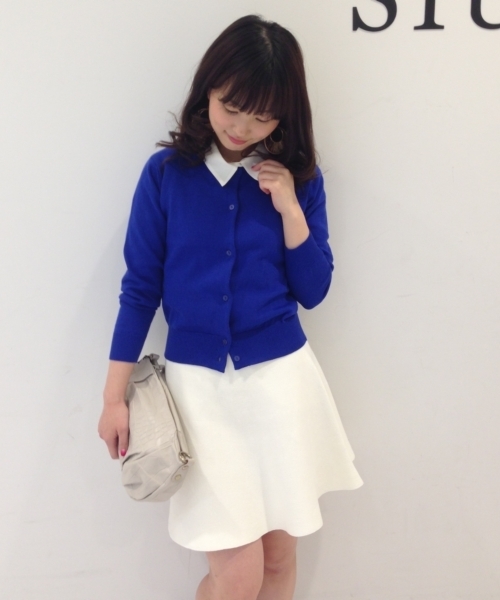 STUDIOUS（ステュディオス）の「STUDIOUS クルーネックカーデ（カーディガン/ボレロ・レディース・グリーン/ブルー/レッド/ホワイト/グレー・FREE）」の16枚目の写真