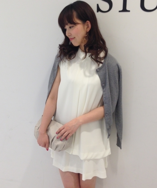 STUDIOUS（ステュディオス）の「STUDIOUS クルーネックカーデ（カーディガン/ボレロ・レディース・グリーン/ブルー/レッド/ホワイト/グレー・FREE）」の17枚目の写真