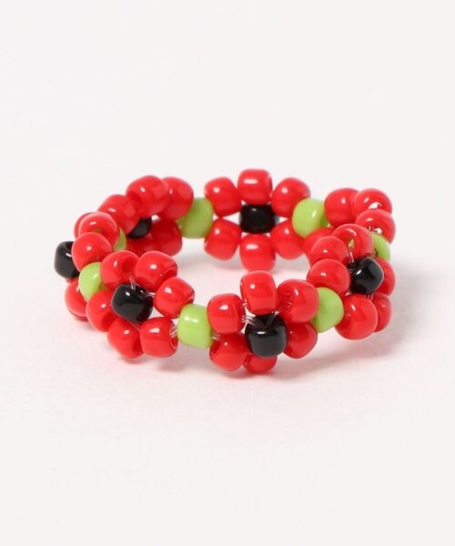 Fun & Daily(ファンアンドデイリー)の「F&D : カラービーズリング(リング・レディース・ブラック/レッド/イエロー/マルチ/ホワイト/ブルー・FREE)」の6枚目の写真