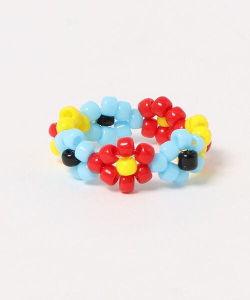 Fun & Daily(ファンアンドデイリー)の「F&D : カラービーズリング(リング・レディース・ブラック/レッド/イエロー/マルチ/ホワイト/ブルー・FREE)」の7枚目の写真
