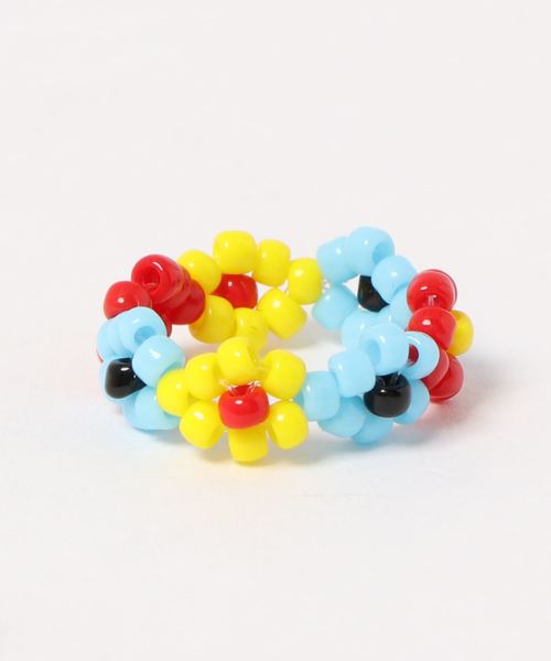Fun & Daily(ファンアンドデイリー)の「F&D : カラービーズリング(リング・レディース・ブラック/レッド/イエロー/マルチ/ホワイト/ブルー・FREE)」の9枚目の写真