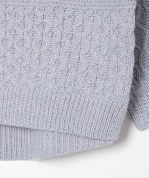 GLOBAL WORK(グローバルワーク)の「【キッズ】ケーブルパッチワークニット(ニット/セーター・キッズ・ライトブルー/ベージュ/オフホワイト・SMALL/MEDIUM/LARGE/X-LARGE/XX-LARGE)」の6枚目の写真