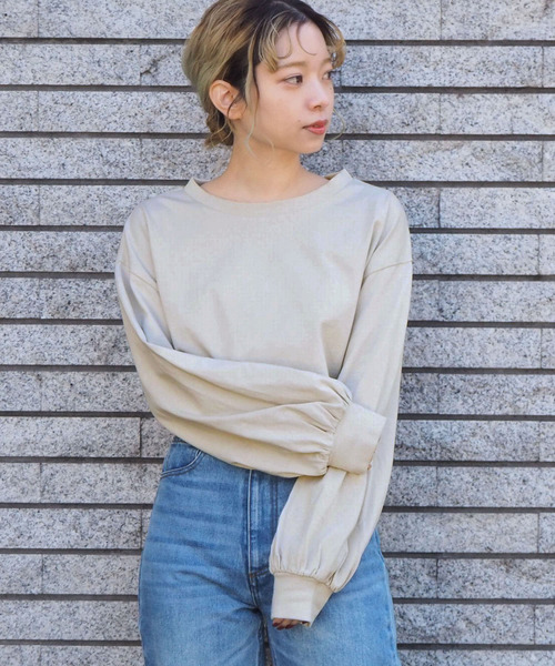 tiptop(ティップトップ)の「2020SS 綿100%前後差ビッグロンT(Tシャツ/カットソー)」|アイボリー