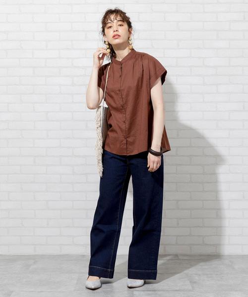 coen（コーエン）の「インドコットンショートスリーブブラウス#（シャツ/ブラウス・レディース・ブラック/ホワイト/ベージュ/ダークブラウン・FREE）」の8枚目の写真