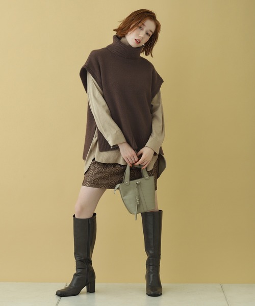 one after another NICE CLAUP（ワンアフターアナザーナイスクラップ）の「クロコ2Wayミニバッグ（ハンドバッグ・レディース・ブラウン/カーキ/アイボリー・FREE）」の8枚目の写真