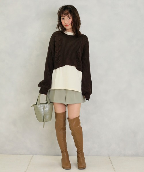 one after another NICE CLAUP（ワンアフターアナザーナイスクラップ）の「クロコ2Wayミニバッグ（ハンドバッグ・レディース・ブラウン/カーキ/アイボリー・FREE）」の20枚目の写真