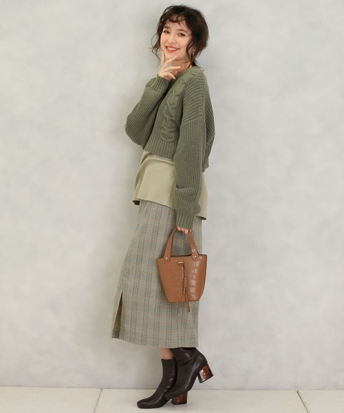 one after another NICE CLAUP（ワンアフターアナザーナイスクラップ）の「クロコ2Wayミニバッグ（ハンドバッグ・レディース・ブラウン/カーキ/アイボリー・FREE）」の18枚目の写真