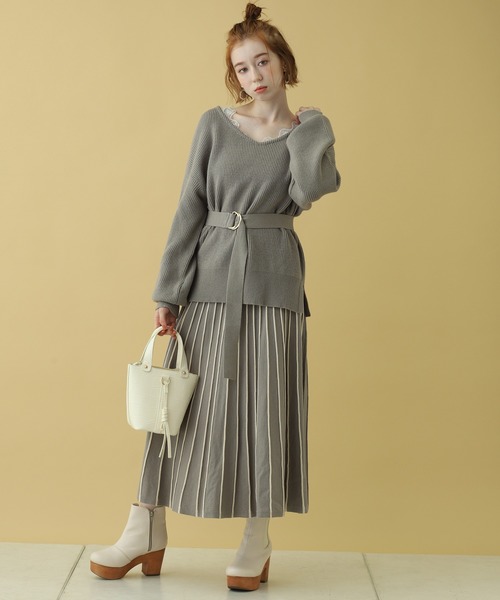 one after another NICE CLAUP（ワンアフターアナザーナイスクラップ）の「クロコ2Wayミニバッグ（ハンドバッグ・レディース・ブラウン/カーキ/アイボリー・FREE）」の13枚目の写真