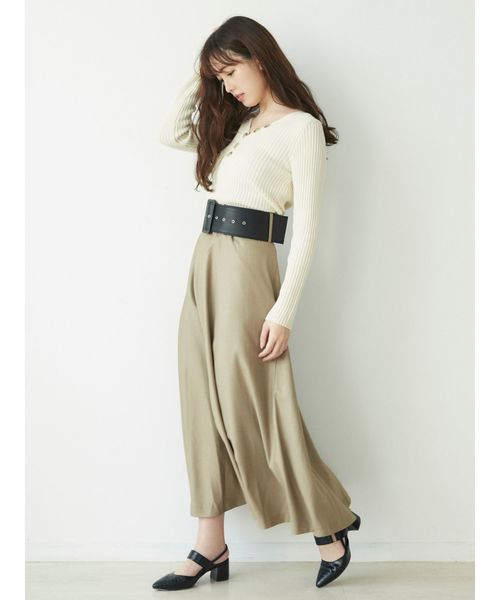 dazzlin（ダズリン）の「太ベルトマキシフレアスカート（スカート・レディース・グレー/ブルー/ベージュ/その他/その他1・SMALL/MEDIUM）」の9枚目の写真