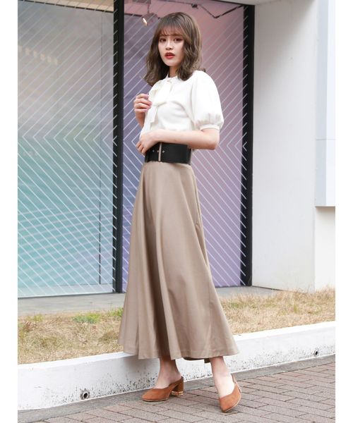 dazzlin（ダズリン）の「太ベルトマキシフレアスカート（スカート・レディース・グレー/ブルー/ベージュ/その他/その他1・SMALL/MEDIUM）」の12枚目の写真