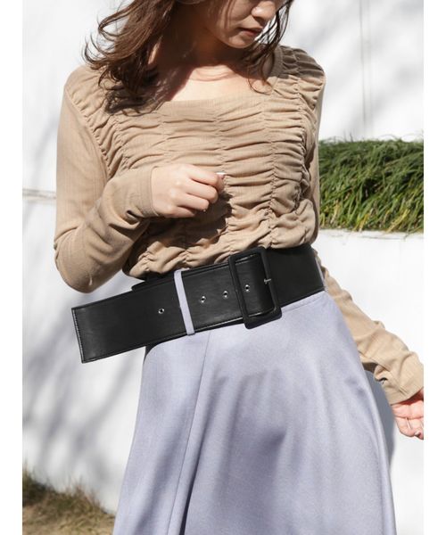 dazzlin（ダズリン）の「太ベルトマキシフレアスカート（スカート・レディース・グレー/ブルー/ベージュ/その他/その他1・SMALL/MEDIUM）」の16枚目の写真