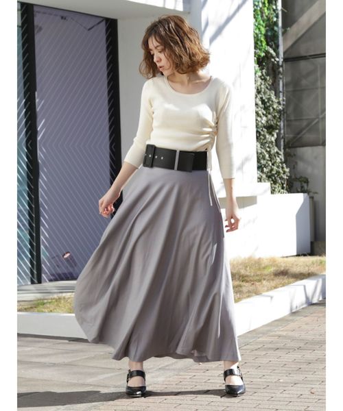 dazzlin（ダズリン）の「太ベルトマキシフレアスカート（スカート・レディース・グレー/ブルー/ベージュ/その他/その他1・SMALL/MEDIUM）」の17枚目の写真