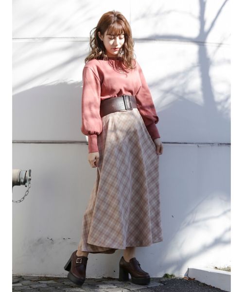 dazzlin（ダズリン）の「太ベルトマキシフレアスカート（スカート・レディース・グレー/ブルー/ベージュ/その他/その他1・SMALL/MEDIUM）」の18枚目の写真