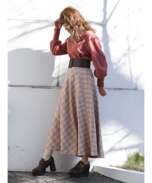 dazzlin（ダズリン）の「太ベルトマキシフレアスカート（スカート・レディース・グレー/ブルー/ベージュ/その他/その他1・SMALL/MEDIUM）」の19枚目の写真