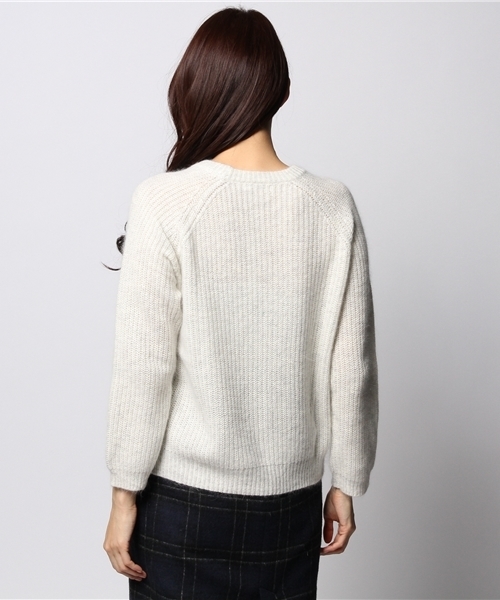 ELFORBR（エルフォーブル）の「キャッシュアンゴラ畦クルーネックプルオーバー（Tシャツ/カットソー・レディース・トップグレー/グリーン/サックスブルー・MEDIUM）」の6枚目の写真