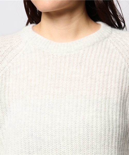 ELFORBR（エルフォーブル）の「キャッシュアンゴラ畦クルーネックプルオーバー（Tシャツ/カットソー・レディース・トップグレー/グリーン/サックスブルー・MEDIUM）」の8枚目の写真