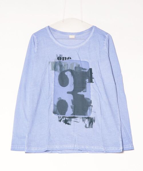 DIMENSIONE danza(ディメンシオーネ ダンツァ)の「プリントカットソー(Tシャツ/カットソー・レディース・スカイブルー/ベージュ/ブラック・X-SMALL/SMALL/MEDIUM)」の1枚目の写真