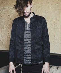 【NO ID.】Neon Dot Band Collar Blouson / ネオン ドット バンド カラー ブルゾン