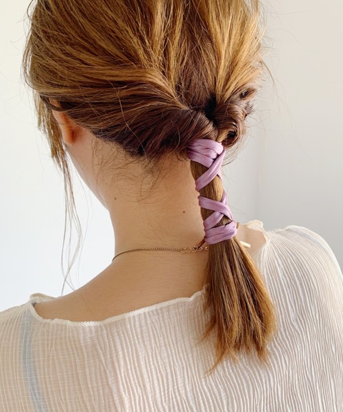 CLEA（クレア）の「”カラバリ豊富”サテン ワイヤー リボン（その他ヘアアクセサリー・レディース・ベージュ/ブラウン/ホワイト/ブラック/サックスブルー/ピンク/ネイビー/パープル/グレー/ワイン・FREE）」の8枚目の写真