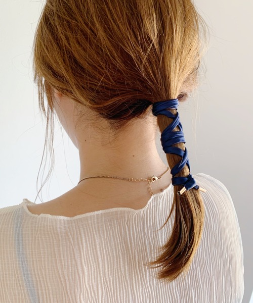 CLEA（クレア）の「”カラバリ豊富”サテン ワイヤー リボン（その他ヘアアクセサリー・レディース・ベージュ/ブラウン/ホワイト/ブラック/サックスブルー/ピンク/ネイビー/パープル/グレー/ワイン・FREE）」の6枚目の写真