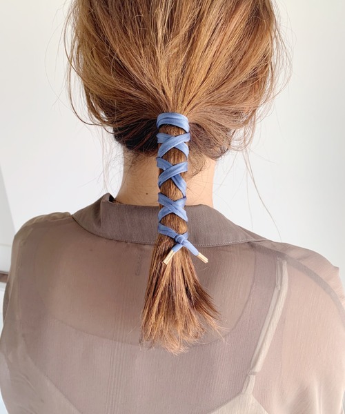 CLEA（クレア）の「”カラバリ豊富”サテン ワイヤー リボン（その他ヘアアクセサリー・レディース・ベージュ/ブラウン/ホワイト/ブラック/サックスブルー/ピンク/ネイビー/パープル/グレー/ワイン・FREE）」の7枚目の写真