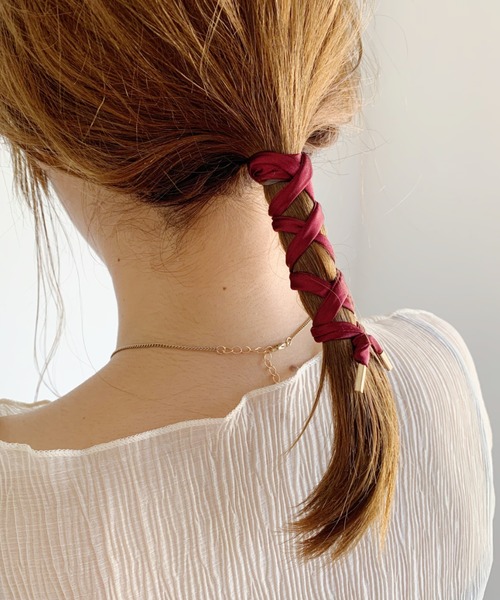 CLEA（クレア）の「”カラバリ豊富”サテン ワイヤー リボン（その他ヘアアクセサリー・レディース・ベージュ/ブラウン/ホワイト/ブラック/サックスブルー/ピンク/ネイビー/パープル/グレー/ワイン・FREE）」の10枚目の写真