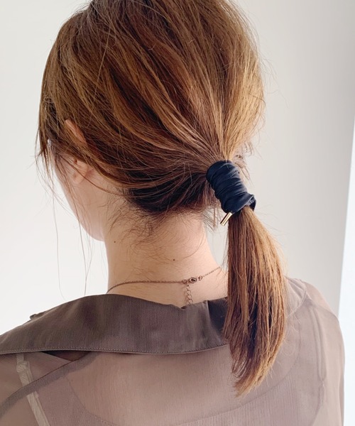 CLEA（クレア）の「”カラバリ豊富”サテン ワイヤー リボン（その他ヘアアクセサリー・レディース・ベージュ/ブラウン/ホワイト/ブラック/サックスブルー/ピンク/ネイビー/パープル/グレー/ワイン・FREE）」の3枚目の写真