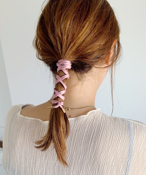 CLEA（クレア）の「”カラバリ豊富”サテン ワイヤー リボン（その他ヘアアクセサリー・レディース・ベージュ/ブラウン/ホワイト/ブラック/サックスブルー/ピンク/ネイビー/パープル/グレー/ワイン・FREE）」の21枚目の写真