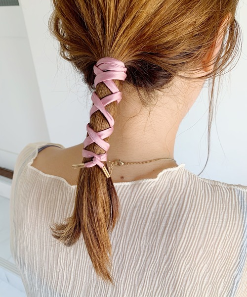 CLEA（クレア）の「”カラバリ豊富”サテン ワイヤー リボン（その他ヘアアクセサリー・レディース・ベージュ/ブラウン/ホワイト/ブラック/サックスブルー/ピンク/ネイビー/パープル/グレー/ワイン・FREE）」の20枚目の写真