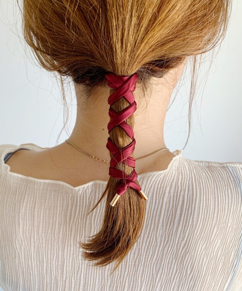 CLEA（クレア）の「”カラバリ豊富”サテン ワイヤー リボン（その他ヘアアクセサリー・レディース・ベージュ/ブラウン/ホワイト/ブラック/サックスブルー/ピンク/ネイビー/パープル/グレー/ワイン・FREE）」の15枚目の写真