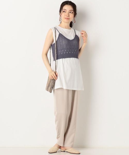 archives(アルシーヴ)の「透かし柄キャミSET(Tシャツ/カットソー・レディース・ネイビー/ベージュ/オフホワイト・MEDIUM)」の22枚目の写真