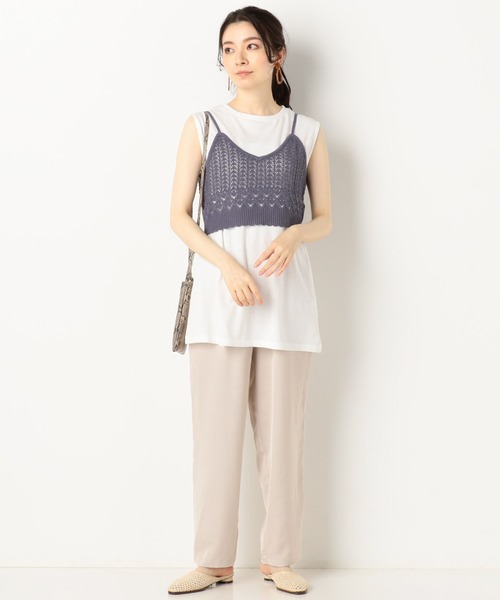 archives(アルシーヴ)の「透かし柄キャミSET(Tシャツ/カットソー・レディース・ネイビー/ベージュ/オフホワイト・MEDIUM)」の21枚目の写真