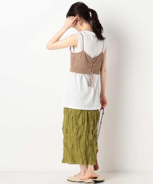 archives(アルシーヴ)の「透かし柄キャミSET(Tシャツ/カットソー・レディース・ネイビー/ベージュ/オフホワイト・MEDIUM)」の20枚目の写真