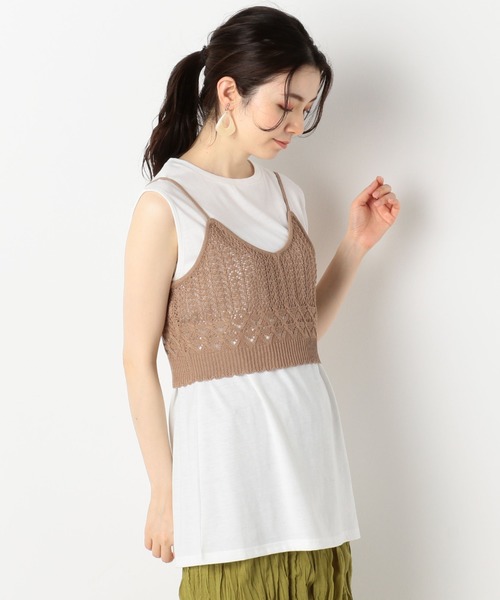 archives(アルシーヴ)の「透かし柄キャミSET(Tシャツ/カットソー・レディース・ネイビー/ベージュ/オフホワイト・MEDIUM)」の17枚目の写真