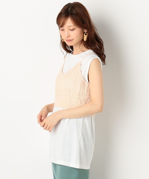 archives(アルシーヴ)の「透かし柄キャミSET(Tシャツ/カットソー・レディース・ネイビー/ベージュ/オフホワイト・MEDIUM)」の14枚目の写真