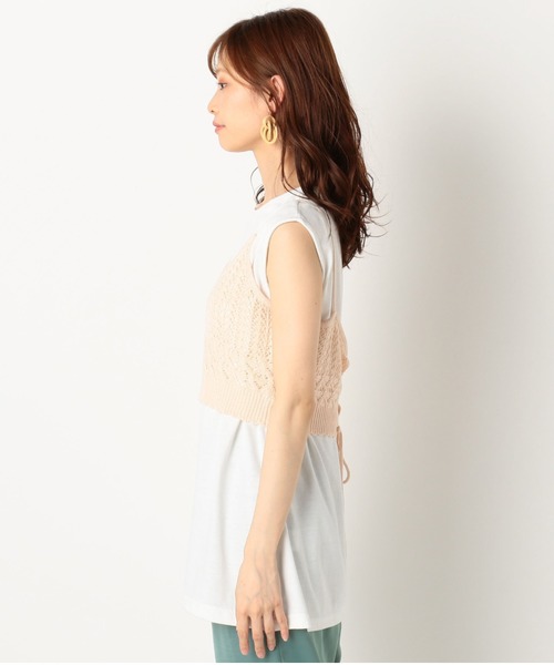 archives(アルシーヴ)の「透かし柄キャミSET(Tシャツ/カットソー・レディース・ネイビー/ベージュ/オフホワイト・MEDIUM)」の13枚目の写真