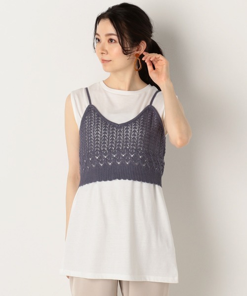 archives(アルシーヴ)の「透かし柄キャミSET(Tシャツ/カットソー・レディース・ネイビー/ベージュ/オフホワイト・MEDIUM)」の15枚目の写真