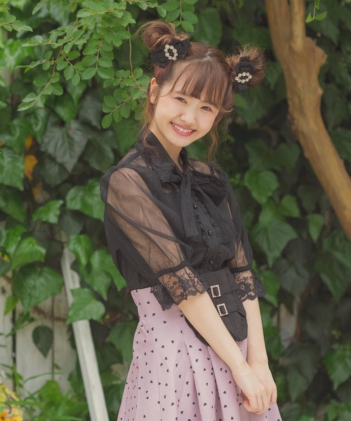 ROJITA（ロジータ）の「BIGリボンチュールブラウス（シャツ/ブラウス・レディース・ブラック/ベージュ/ピンク・FREE）」の10枚目の写真