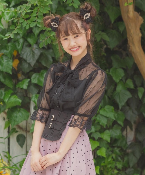 ROJITA（ロジータ）の「BIGリボンチュールブラウス（シャツ/ブラウス・レディース・ブラック/ベージュ/ピンク・FREE）」の11枚目の写真