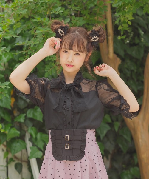 ROJITA（ロジータ）の「BIGリボンチュールブラウス（シャツ/ブラウス・レディース・ブラック/ベージュ/ピンク・FREE）」の12枚目の写真