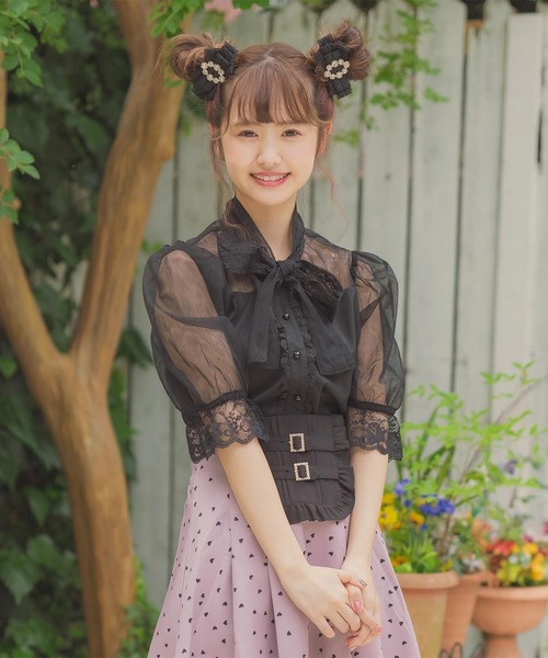 ROJITA（ロジータ）の「BIGリボンチュールブラウス（シャツ/ブラウス・レディース・ブラック/ベージュ/ピンク・FREE）」の13枚目の写真