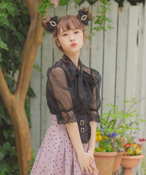 ROJITA（ロジータ）の「BIGリボンチュールブラウス（シャツ/ブラウス・レディース・ブラック/ベージュ/ピンク・FREE）」の14枚目の写真