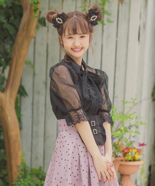 ROJITA（ロジータ）の「BIGリボンチュールブラウス（シャツ/ブラウス・レディース・ブラック/ベージュ/ピンク・FREE）」の15枚目の写真