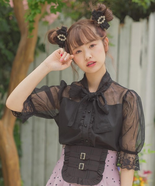 ROJITA（ロジータ）の「BIGリボンチュールブラウス（シャツ/ブラウス・レディース・ブラック/ベージュ/ピンク・FREE）」の17枚目の写真