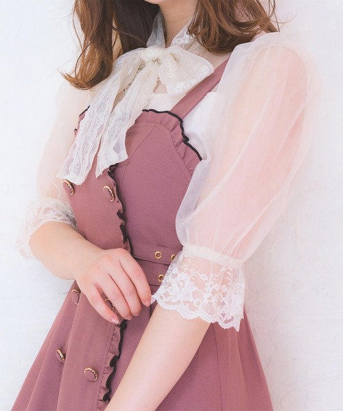 ROJITA（ロジータ）の「BIGリボンチュールブラウス（シャツ/ブラウス・レディース・ブラック/ベージュ/ピンク・FREE）」の22枚目の写真